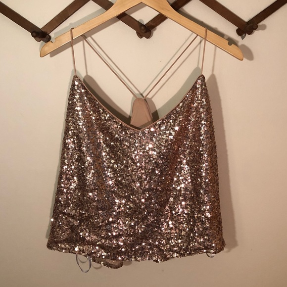 Watters Gold Sequin Zoe Tank Top 22W - Picture 5 of 8